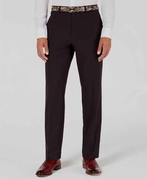 $165 Marc New York 37W 32L Men's Red Modern Fit Textured Suit Trousers Pants