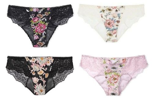 VICTORIA’S SECRET DREAM ANGELS EMBROIDERED MESH CHEEKY FLORAL PANTY XS S M L NWT
