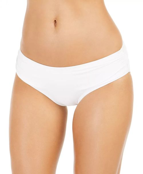 MICHAEL Michael Kors Women's Shirred-Side Bikini Bottoms Swimwear White Small