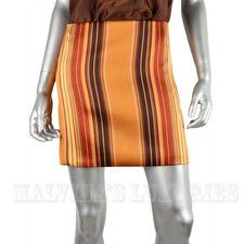 GUCCI SKIRT STRIPED PRINT SILK BLEND MULTI-COLORED SHORT $950 sz IT 36 US 0