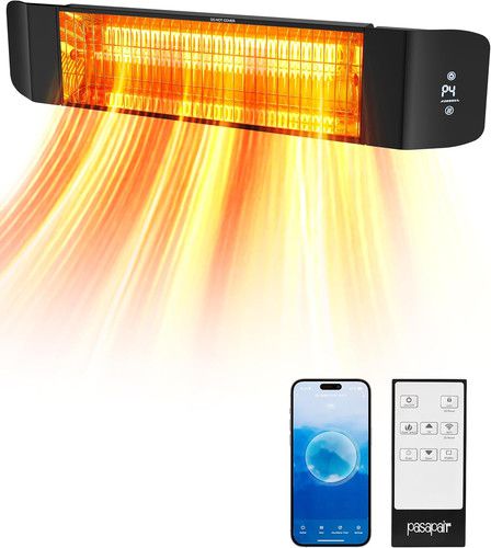 Smart Infrared Electric Patio Heater with APP Control - Wall Mounted, IP65 Certi