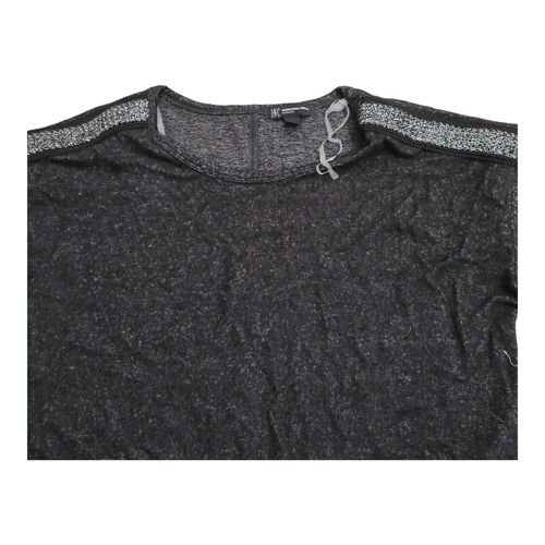 I.N.C International Concepts Soft Knit Metallic-Trim Pajama Top,Black XS, $25