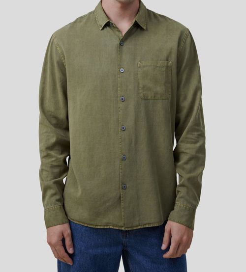 Cotton On Men's Green Stockholm Long Sleeve Button Shirt Size Medium