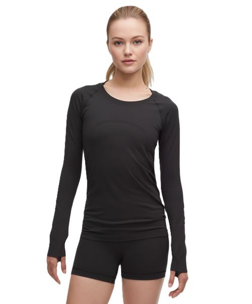 NWT LULULEMON Swiftly Long Sleeve Hip Length Black Size 2 4 6 8 10 12 $78