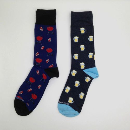 $49 Unsimply Stitched Men Blue Combed Cotton Crew Dress Socks 2 Pairs Shoe 8-13