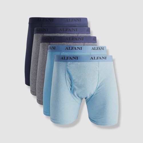 Alfani Men's Blue 5-Pack Moisture Wicking Boxer Brief Underwear Size Large
