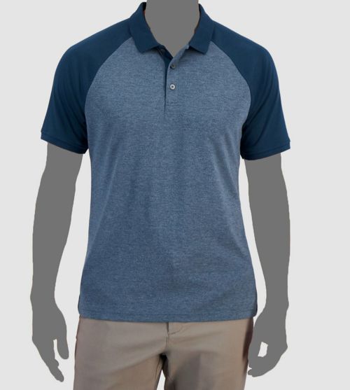 Alfani Men's Blue Alfatech Two-Tone Short Sleeve Polo Shirt Size Medium