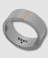$45 DKNY Men's Silver Two Tone Statement Ring Size 10