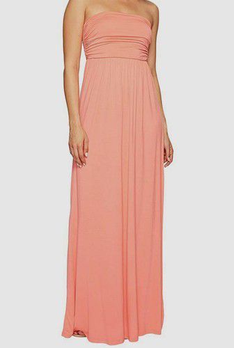 American Rose Women's Pink Hally Ruched Strapless Maxi Dress Size XS
