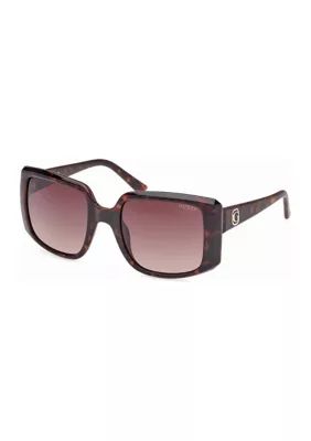 GUESS Women's Square Plastic Sunglasses