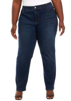 Wonderly Women's Plus Size Mid Rise Stretch Jeans