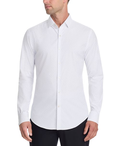 Tommy Hilfiger Men's Tech Athletic Fit Dress Shirt - White Multi