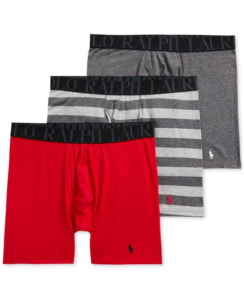 Polo Ralph Lauren Men's 3-Pack Classic Stretch Boxer Briefs - Red Multi