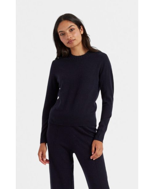 Chinti & Parker Women's Wool & Cashmere Cropped Sporty Sweater - Navy