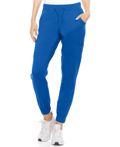Medichic Women's Scrubs Mid Rise Six Pocket Yoga Scrub Joggers, Wine Large - Royal