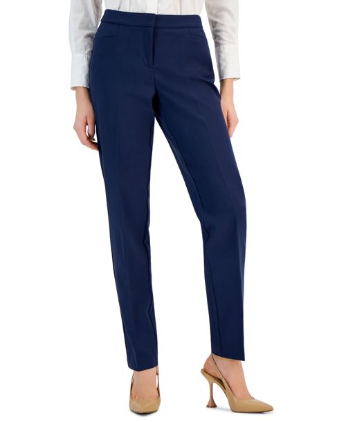 I.n.c. International Concepts Women's Mid-Rise L-Pocket Straight-Leg Pants, Regular, Long & Short Lengths, Created for Macy's - Indigo Sea