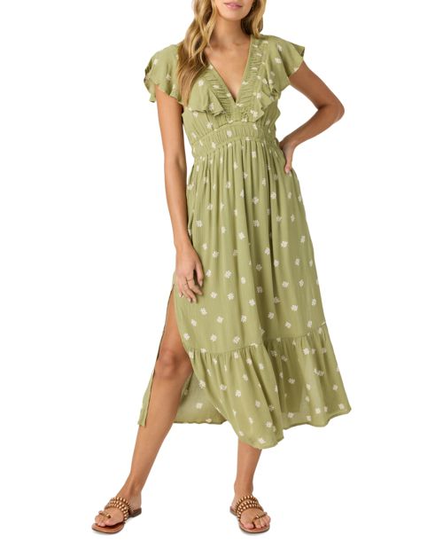 O'Neill Juniors' Zetta Esme Short-Sleeve Midi Dress - Mosstone