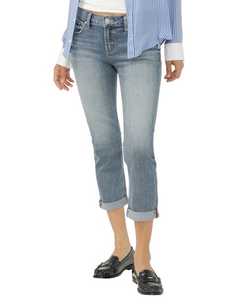 Silver Jeans Co. Women's Elyse Mid Rise Comfort Fit Capri Jeans - Palm