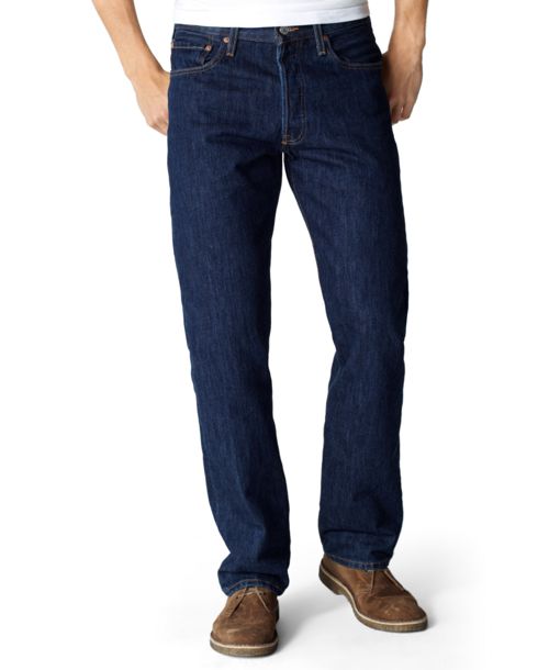 Levi's Men's 501 Original Fit Button Fly Non-Stretch Jeans - Rinse