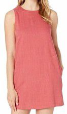 $195 American Rose Women's Red Allison Sleeveless Round Neck Shift Dress Size L