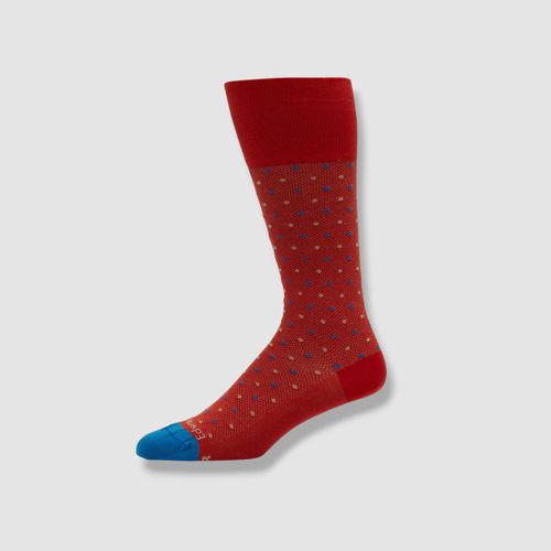 $50 Edward Armah Men's Red Blue Dot Performance-Stretch 1-Pair Crew Socks OS