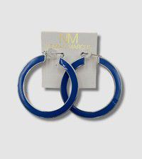 $29 Neiman Marcus Women's Blue Hinged Hoop Earrings