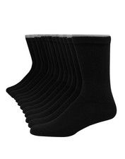 Hanes Men's Crew Socks 12-Pack Ultimate Comfort Toe Cushioned Cool Comfort 6-12