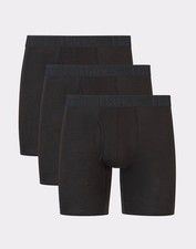 Hanes Originals Ultimate Men's SuperSoft Boxer Brief Underwear, Black, 3-Pack
