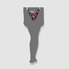 $32 Hanky Panky Women Black Floral Print Retro Lace Thong Panties Size OS/ 0-12