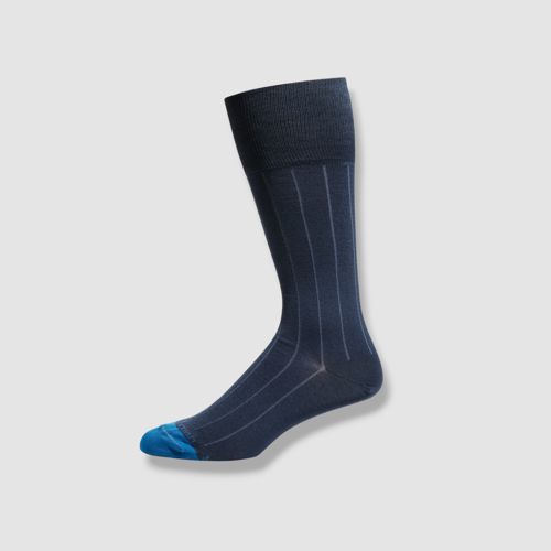 $50 Edward Armah Men's Blue Performance-Stretch 1-Pair Ribbed Crew Socks OS