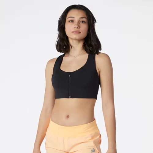 New Balance Women's NB Power X Zip Front Bra Black Size S