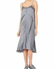 $101 NeverEven Women's Gray Solid Satin Seamed Sleeveless Slip Dress Size Medium