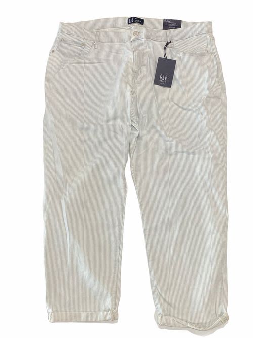 NWT GAP Girlfriend Jeans Sz 6/28-16/33 Blue/White Striped Stretch #461142