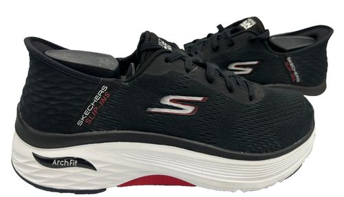Skechers Men's Slip-Ins Arch Fit Lace Up Shoes Black/Red EX WIDE Size:7 71R