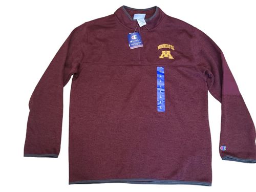 Champion Men's Minnesota knit long sleeve 1/4 zip pullover, Burgundy Large