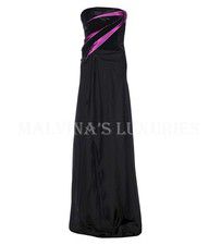 BLUMARINE GOWN STRAPLESS BLACK CASCADING SKIRT VELVET BUST DRESS $2,100 40 US 4
