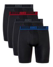 Hanes Moves Ultimate Men’s Anti-Chafe Long Leg Boxer Brief Underwear, Total