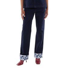 Burberry Contrast Cuff Boyfriend Denim Trousers