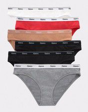 Hanes Originals Women’s Bikini Underwear, Breathable Stretch Cotton, 6-Pack