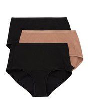 Hanes Comfort, Period. Women's Brief Underwear, Super Leaks, 3-Pack
