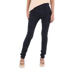 Burberry Midnight Navy Check Print Stretch Jersey Leggings