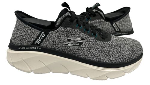Skechers Men's Slip-Ins D'Lux Walker Athletic Shoes Wht/Blk EX WIDE Size:8 90S