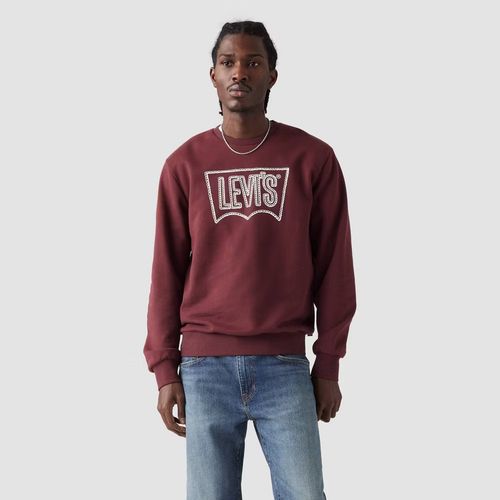 Levi Men Casual Fit Logo Pullover Sweatshirt - Burgundy S
