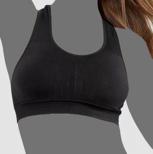 Champion Women's Black Seamless Racerback Medium Impact Sports Bra Size 2XL