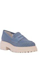 Beautiisoles by Robyn Shreiber Made in Italy Raven Penny Loafer Blue Work