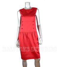 YVES SAINT LAURENT YSL DRESS EDITION 24 RED COTTON $1,065 sz 40 US 4
